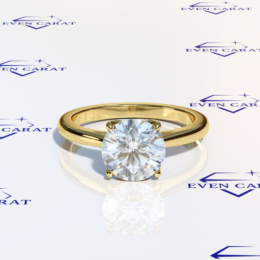 4 Prong Tulip Cathedral Round Solitaire Ring