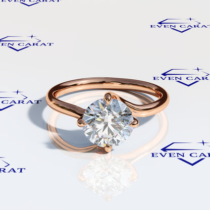 4 Prong Twisted Round Solitaire Ring 2 CTW