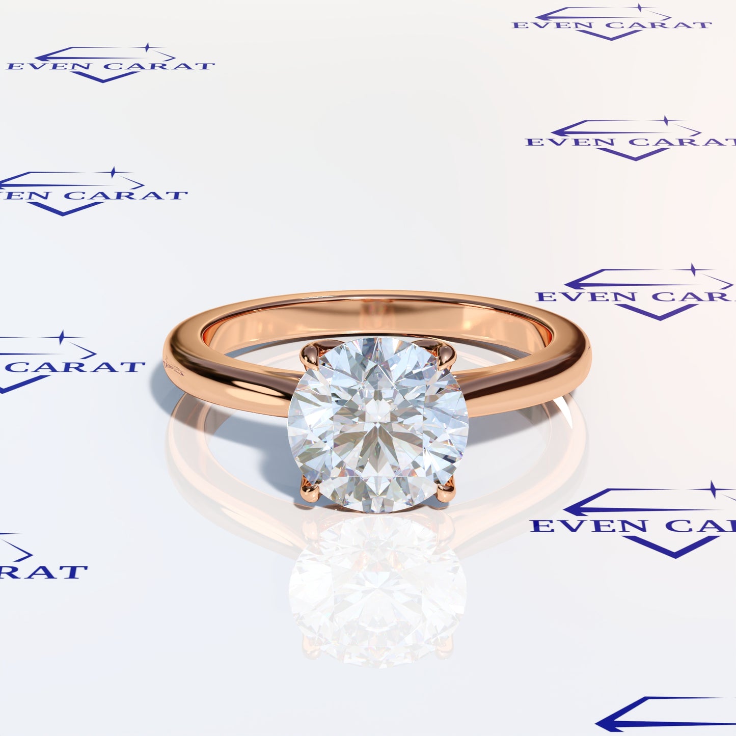 4 Prong Tulip Cathedral Round Solitaire Ring