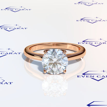 4 Prong Tulip Cathedral Round Solitaire Ring