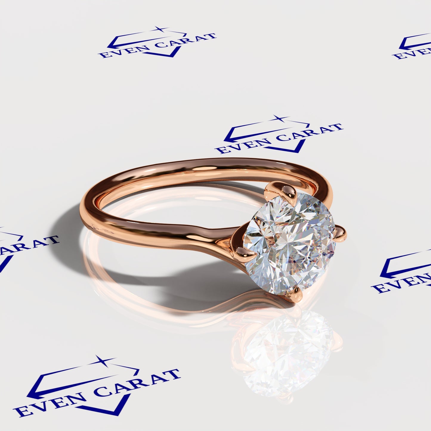 4 Prong Twisted Round Solitaire Ring 2 CTW