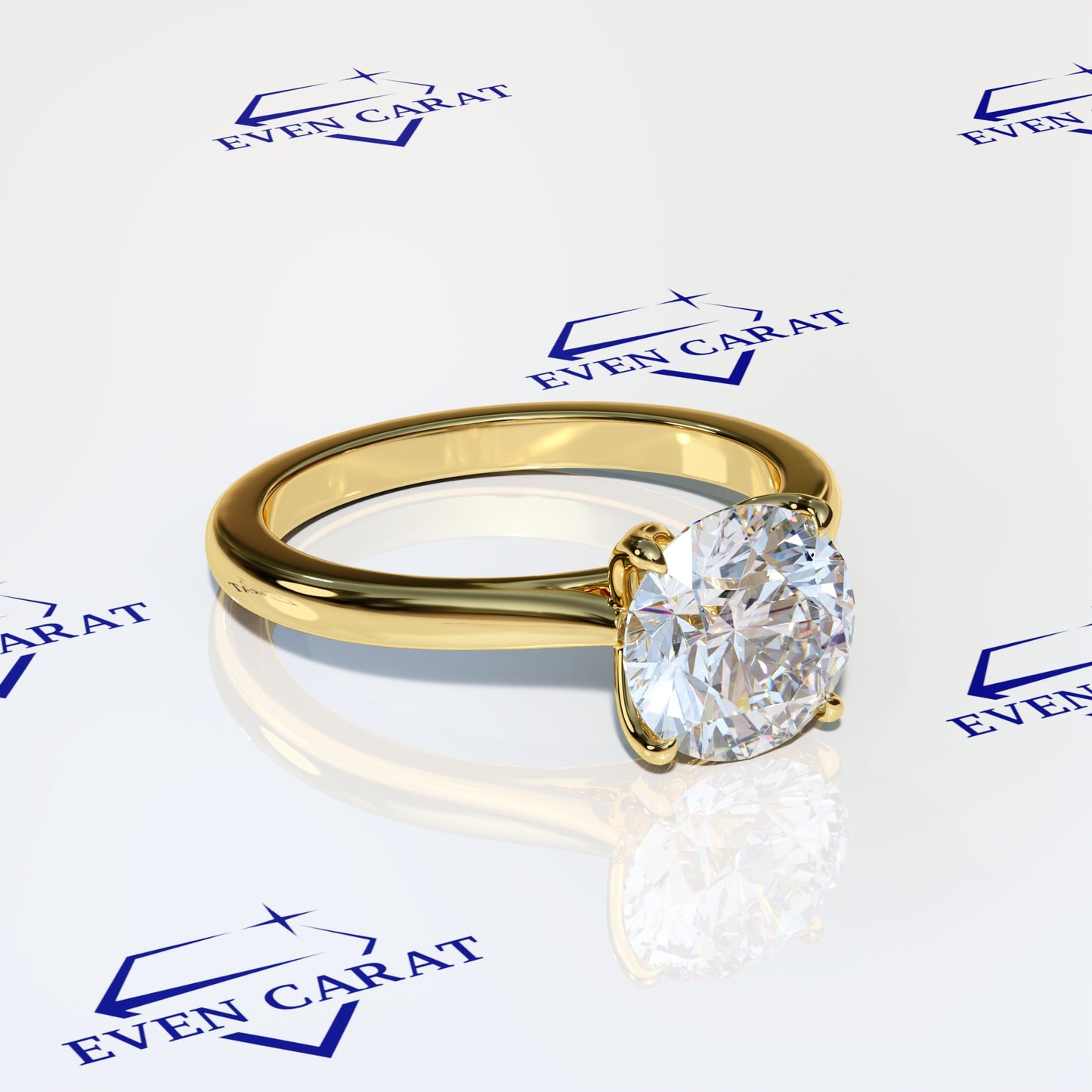 4 Prong Tulip Cathedral Round Solitaire Ring