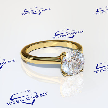 4 Prong Tulip Cathedral Round Solitaire Ring