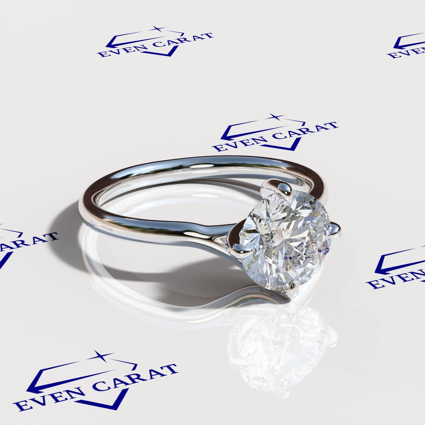 4 Prong Twisted Round Solitaire Ring 2 CTW