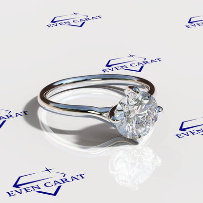 4 Prong Twisted Round Solitaire Ring 2 CTW