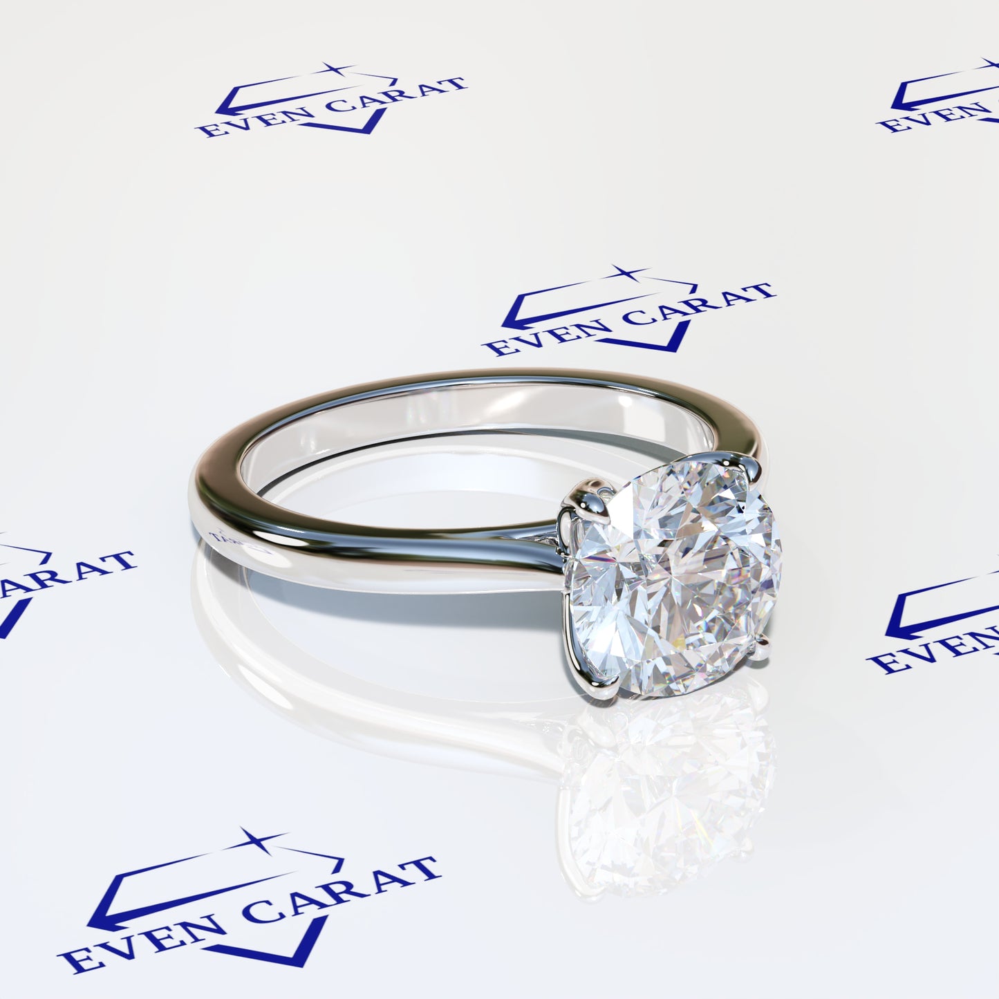 4 Prong Tulip Cathedral Round Solitaire Ring