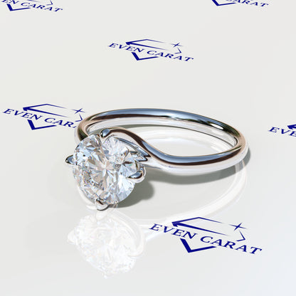 4 Prong Twisted Round Solitaire Ring 2 CTW