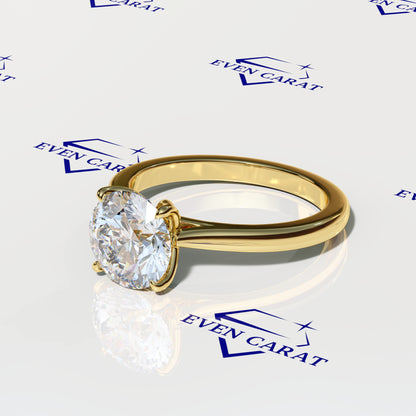 4 Prong Tulip Cathedral Round Solitaire Ring
