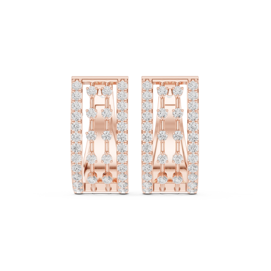 Luxury Pave Set Diamond Statement Earrings 0.6 CTW
