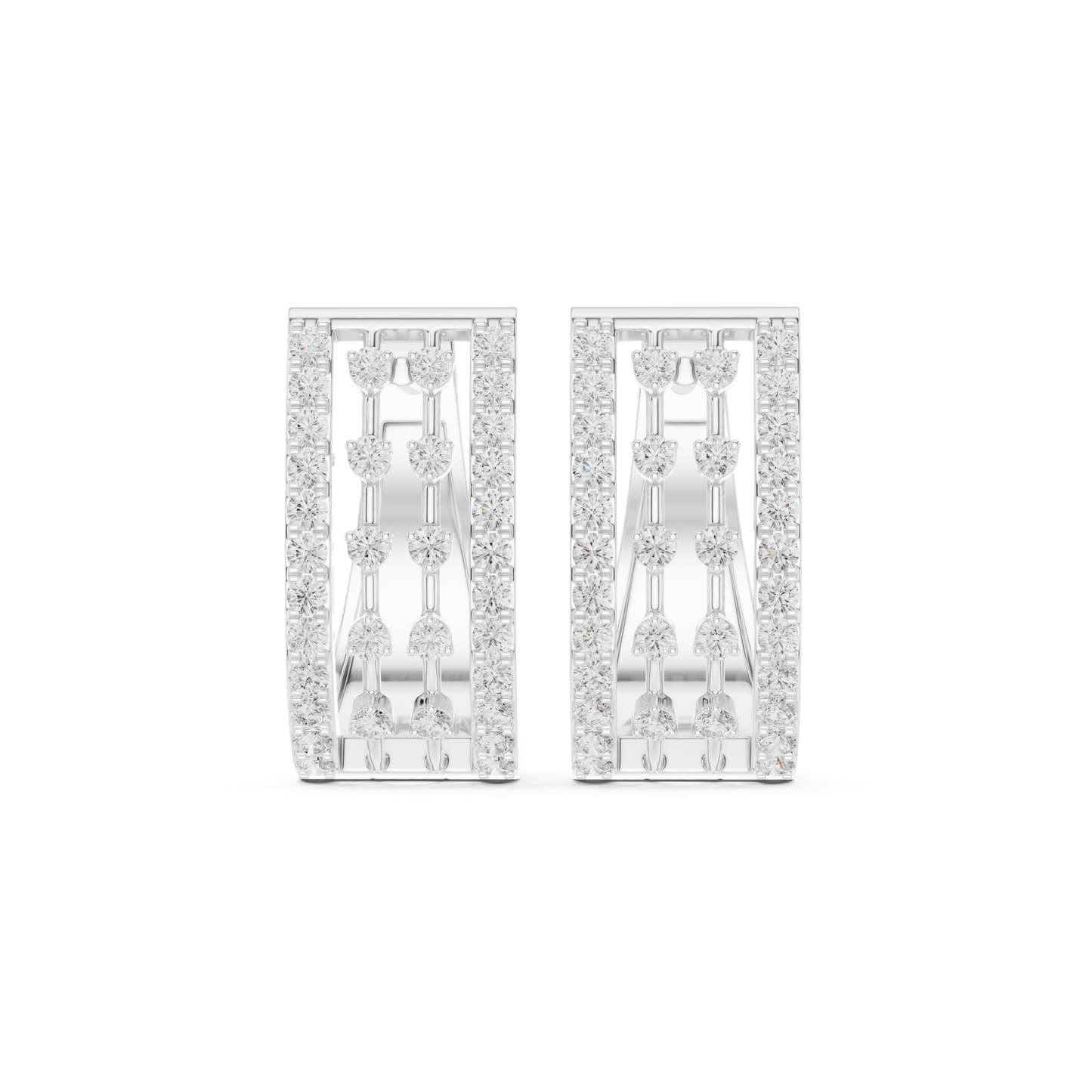 Luxury Pave Set Diamond Statement Earrings 0.6 CTW