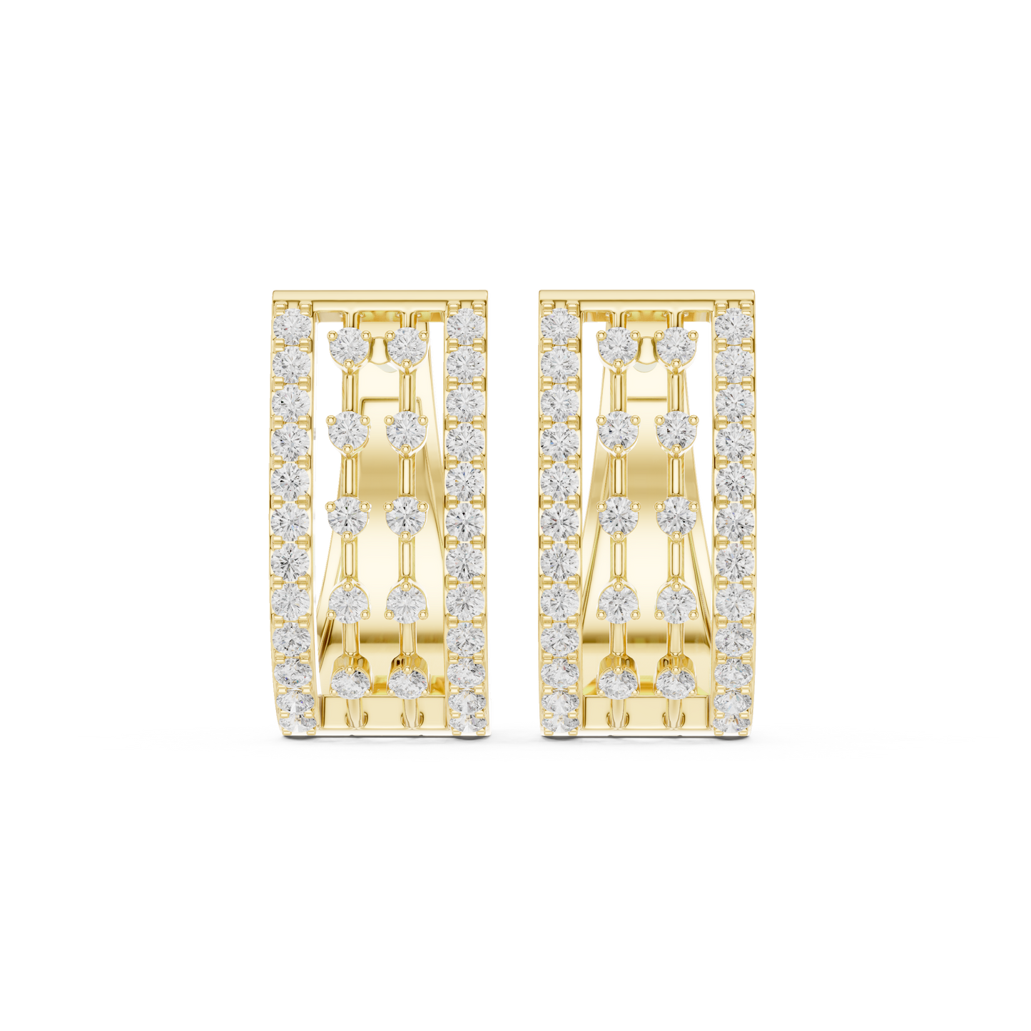 Luxury Pave Set Diamond Statement Earrings 0.6 CTW