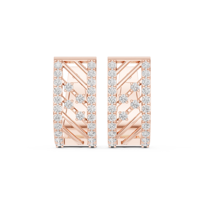 Architectural Pave Set Diamond Huggies 0.6 CTW