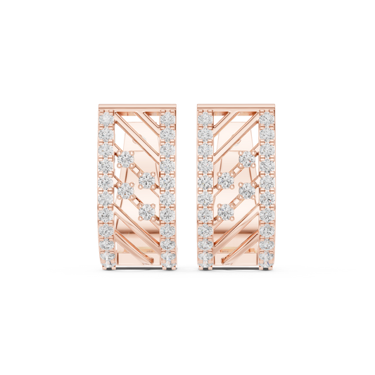 Architectural Pave Set Diamond Huggies 0.6 CTW