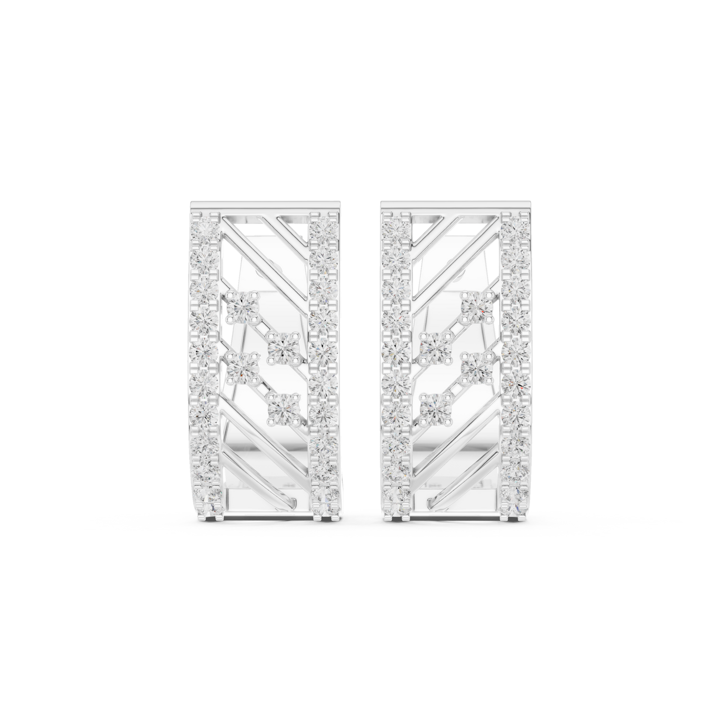 Architectural Pave Set Diamond Huggies 0.6 CTW