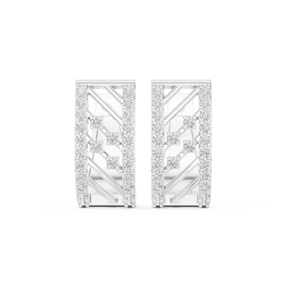 Architectural Pave Set Diamond Huggies 0.6 CTW