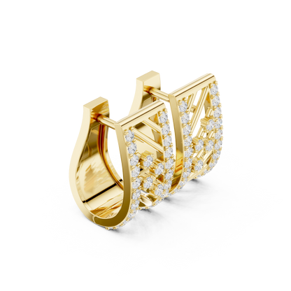 Architectural Pave Set Diamond Huggies 0.6 CTW