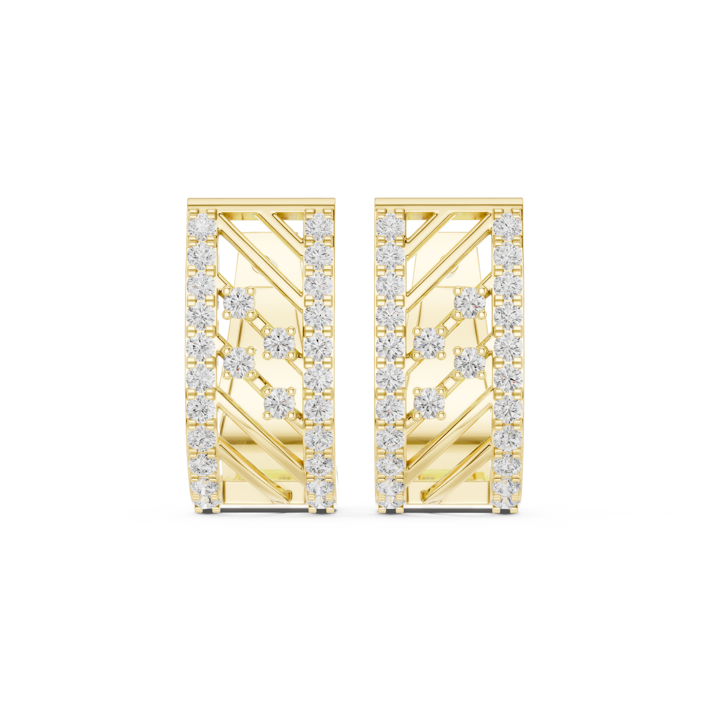Architectural Pave Set Diamond Huggies 0.6 CTW