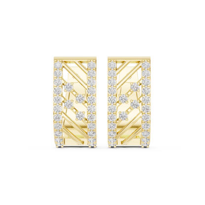 Architectural Pave Set Diamond Huggies 0.6 CTW