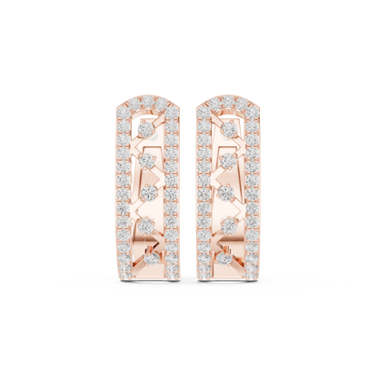 Modern Pave Diamond Statement Huggies 0.4 CTW