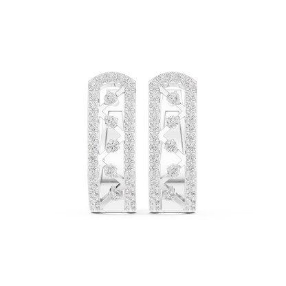 Modern Pave Diamond Statement Huggies 0.4 CTW