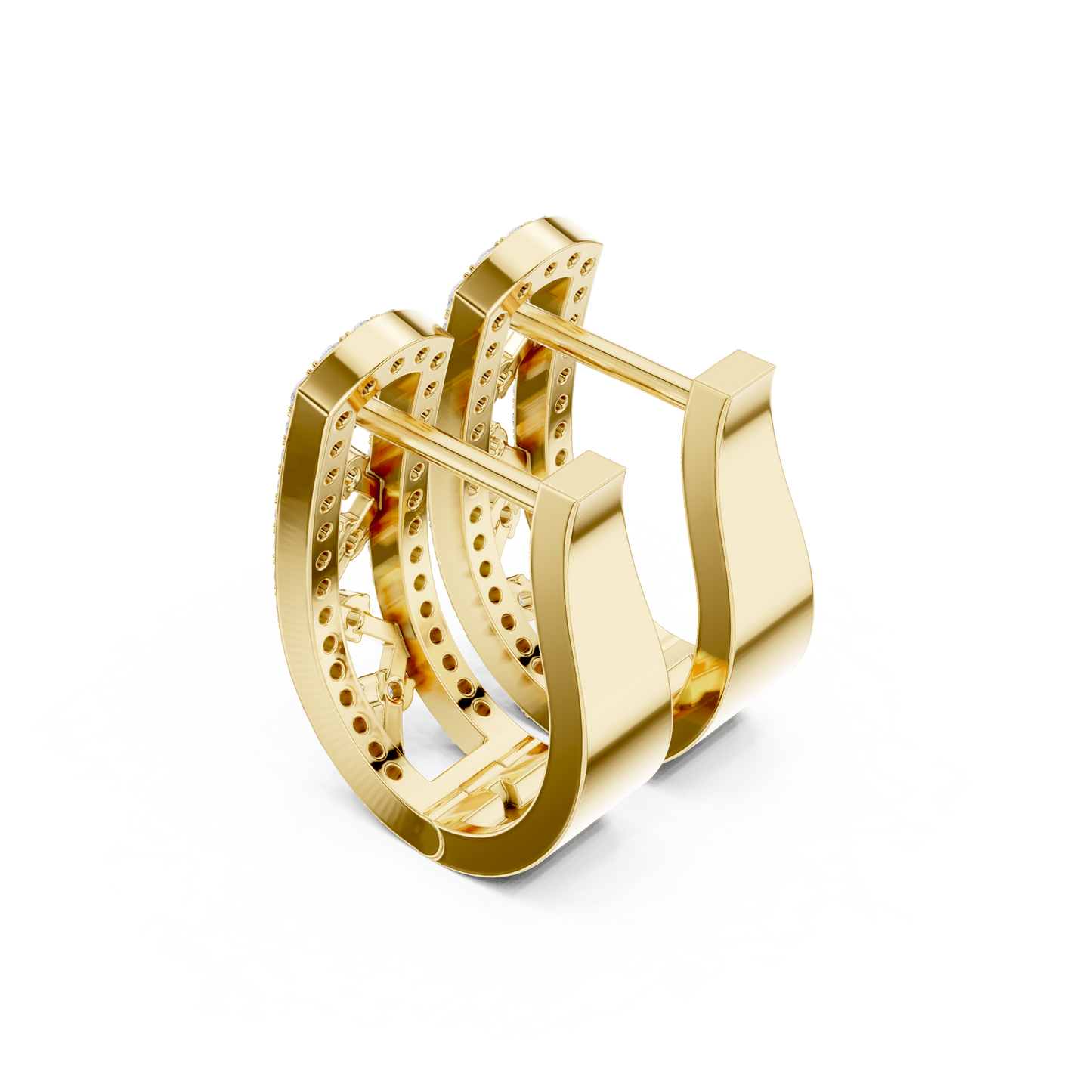 Modern Pave Diamond Statement Huggies 0.4 CTW