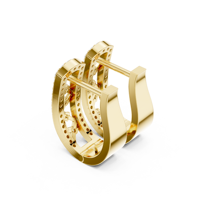 Modern Pave Diamond Statement Huggies 0.4 CTW