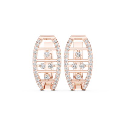 Modern Open Oval Pave Diamond Huggies 0.4 CTW