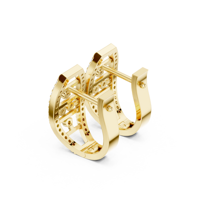 Modern Open Oval Pave Diamond Huggies 0.4 CTW