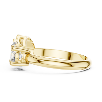 Pear Halo And Round Toi Et Moi Engagement Ring 1.15 CTW