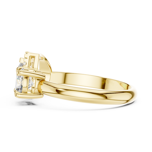 Pear Halo And Round Toi Et Moi Engagement Ring 1.15 CTW