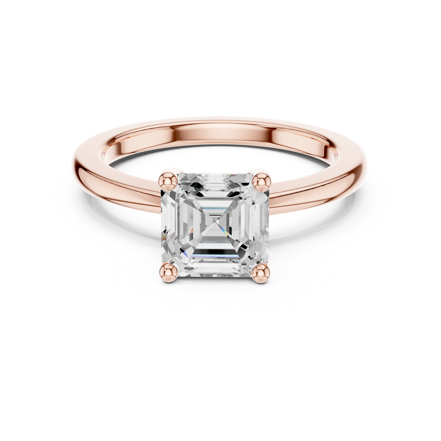 Classic Asscher Solitaire Diamond Engagement Ring 1.5 CTW