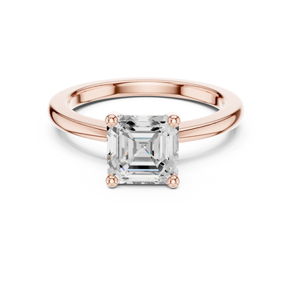 Classic Asscher Solitaire Diamond Engagement Ring 1.5 CTW