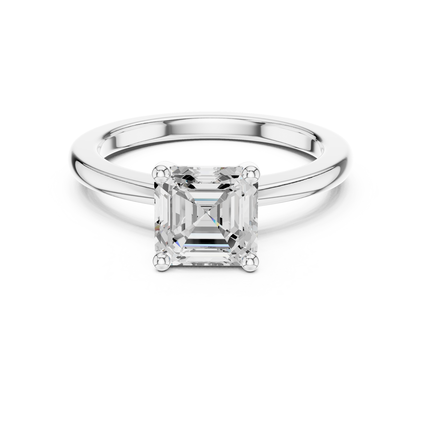 Classic Asscher Solitaire Diamond Engagement Ring 1.5 CTW