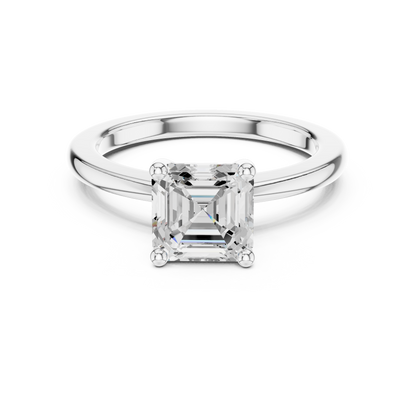 Classic Asscher Solitaire Diamond Engagement Ring 1.5 CTW