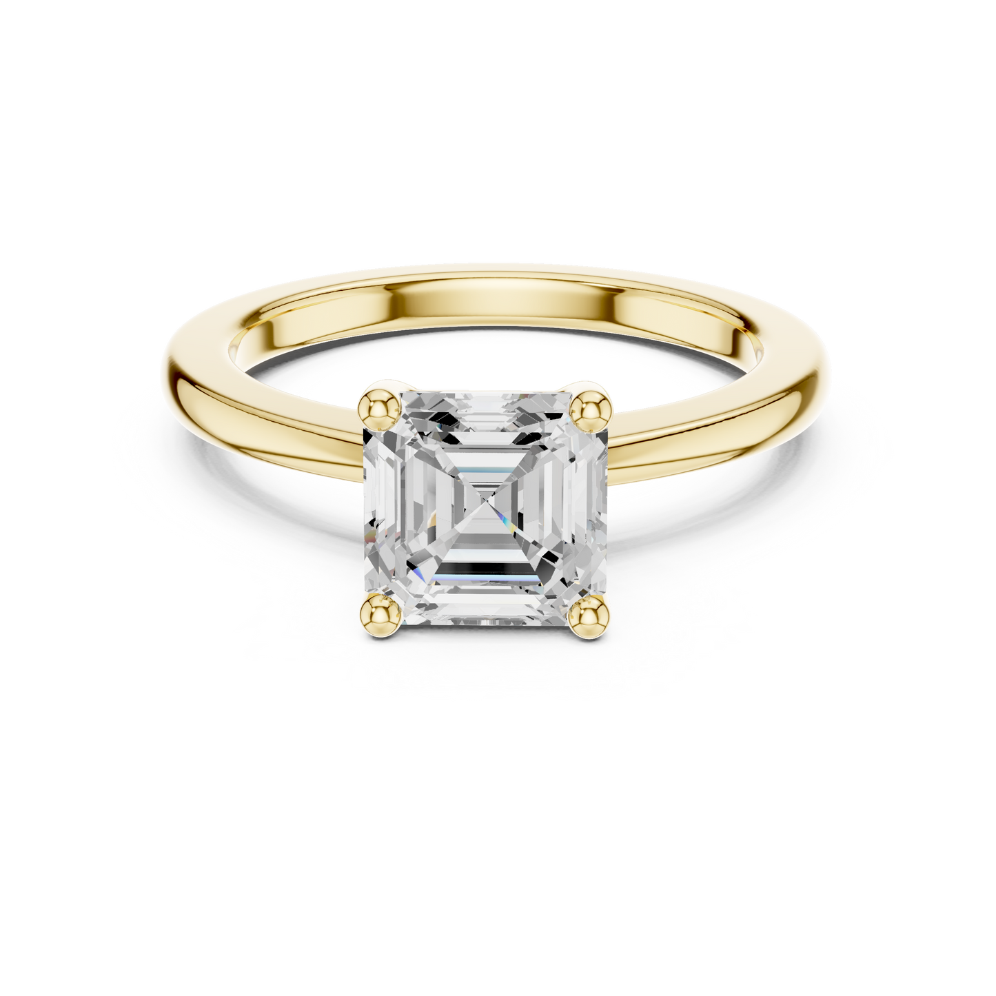 Classic Asscher Solitaire Diamond Engagement Ring 1.5 CTW