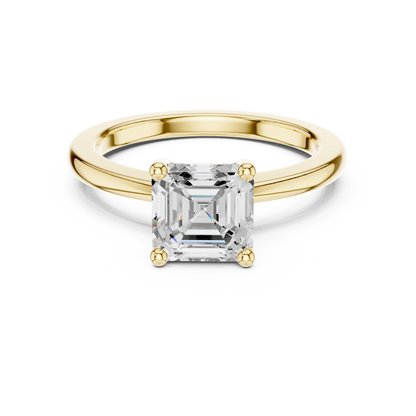 Classic Asscher Solitaire Diamond Engagement Ring 1.5 CTW