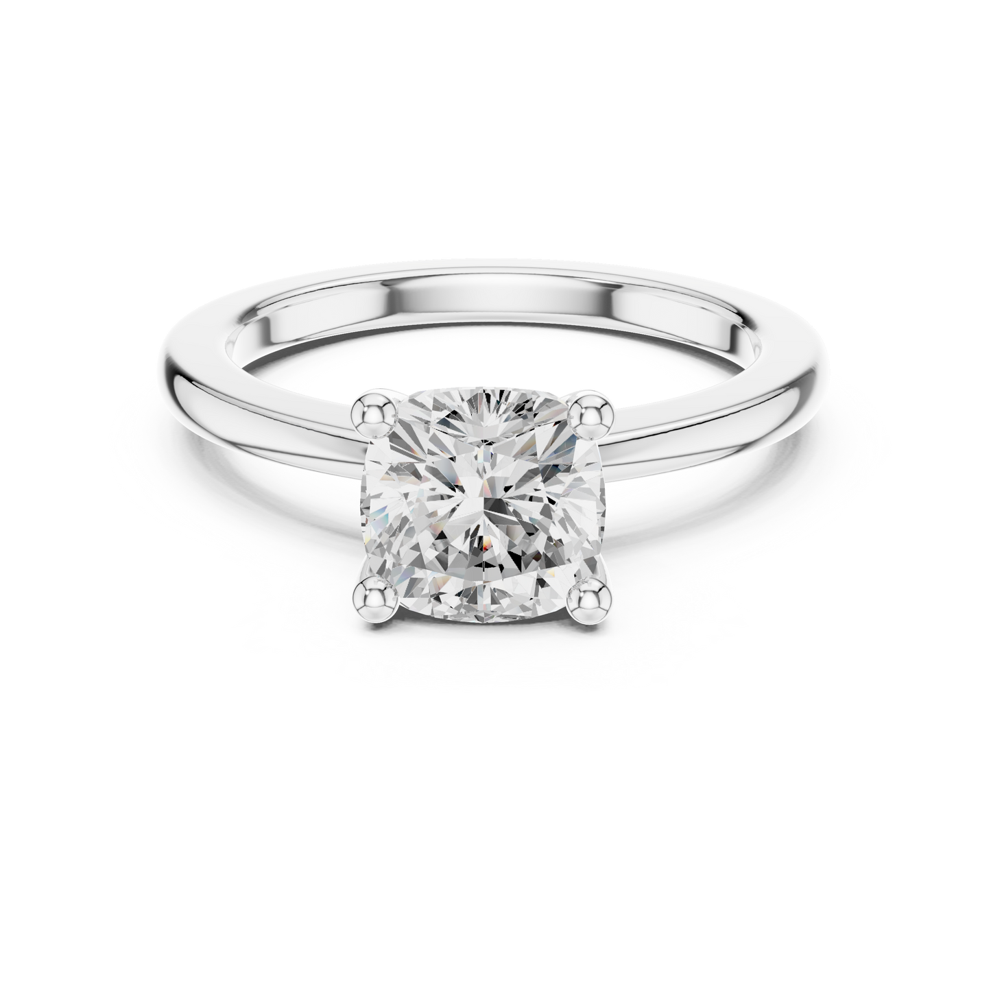 Classic Cushion Solitaire Diamond Engagement Ring 1.5 CTW