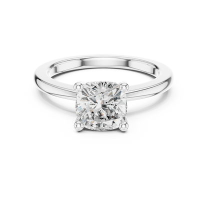 Classic Cushion Solitaire Diamond Engagement Ring 1.5 CTW
