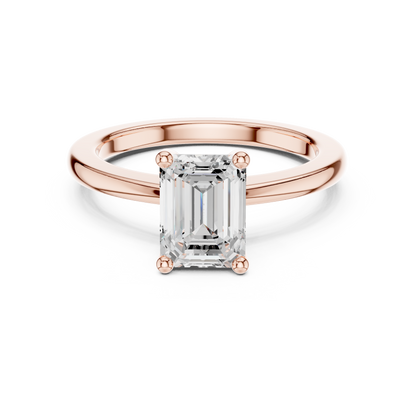 Classic Emerald Solitaire Diamond Engagement Ring 1.5 CTW