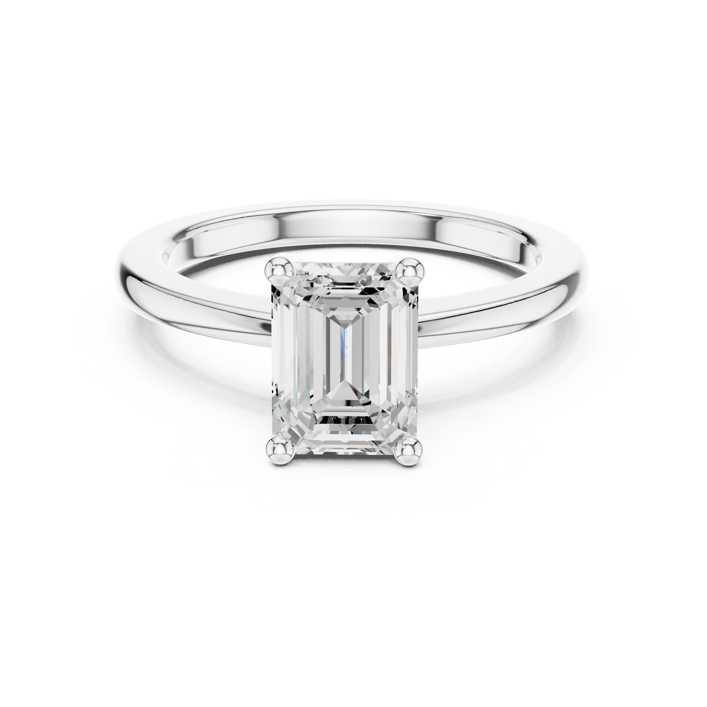 Classic Emerald Solitaire Diamond Engagement Ring 1.5 CTW