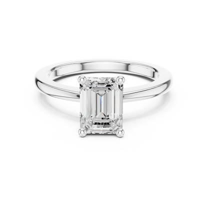 Classic Emerald Solitaire Diamond Engagement Ring 1.5 CTW