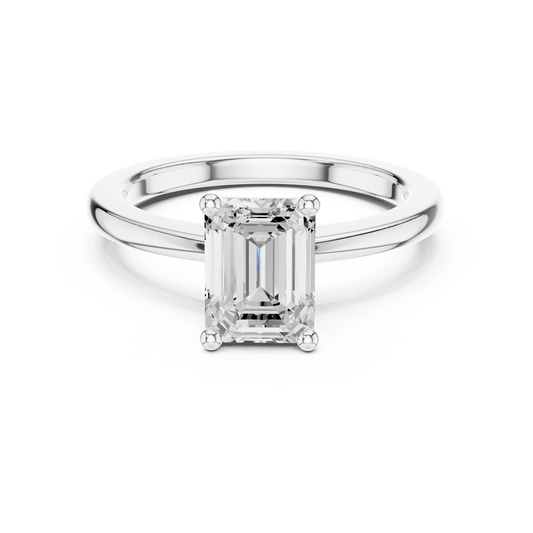 Classic Emerald Solitaire Diamond Engagement Ring 1.5 CTW