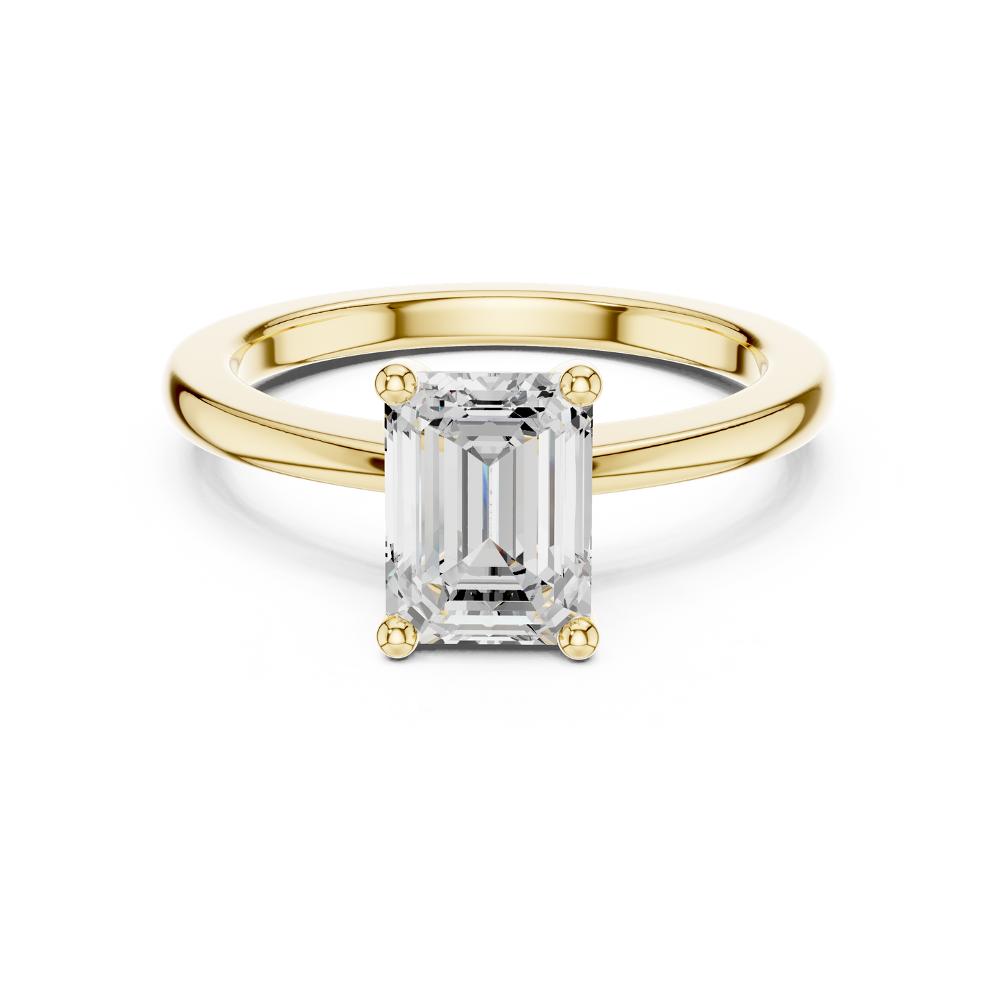 Classic Emerald Solitaire Diamond Engagement Ring 1.5 CTW