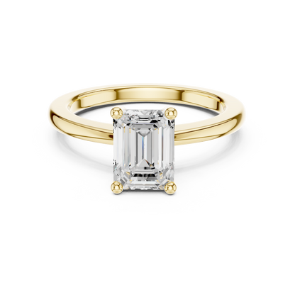 Classic Emerald Solitaire Diamond Engagement Ring 1.5 CTW
