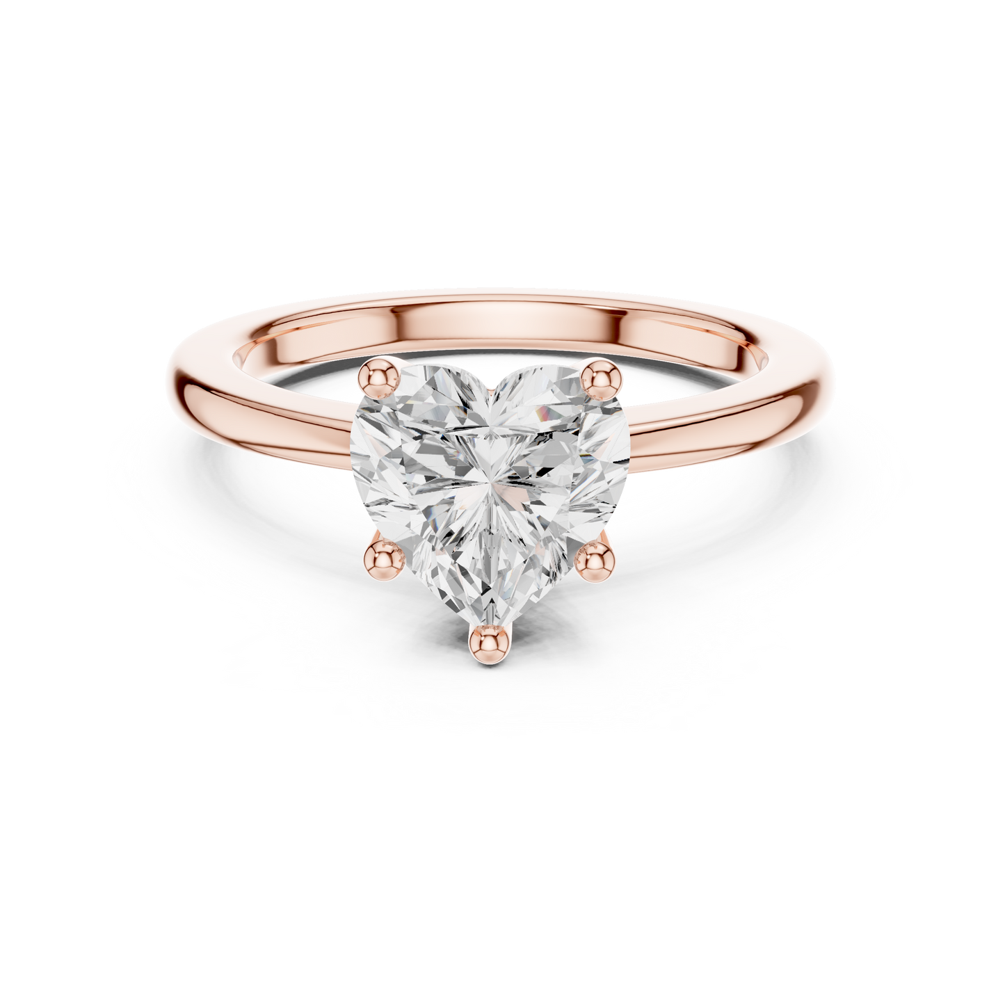 Classic Heart Solitaire Diamond Engagement Ring 1.5 CTW