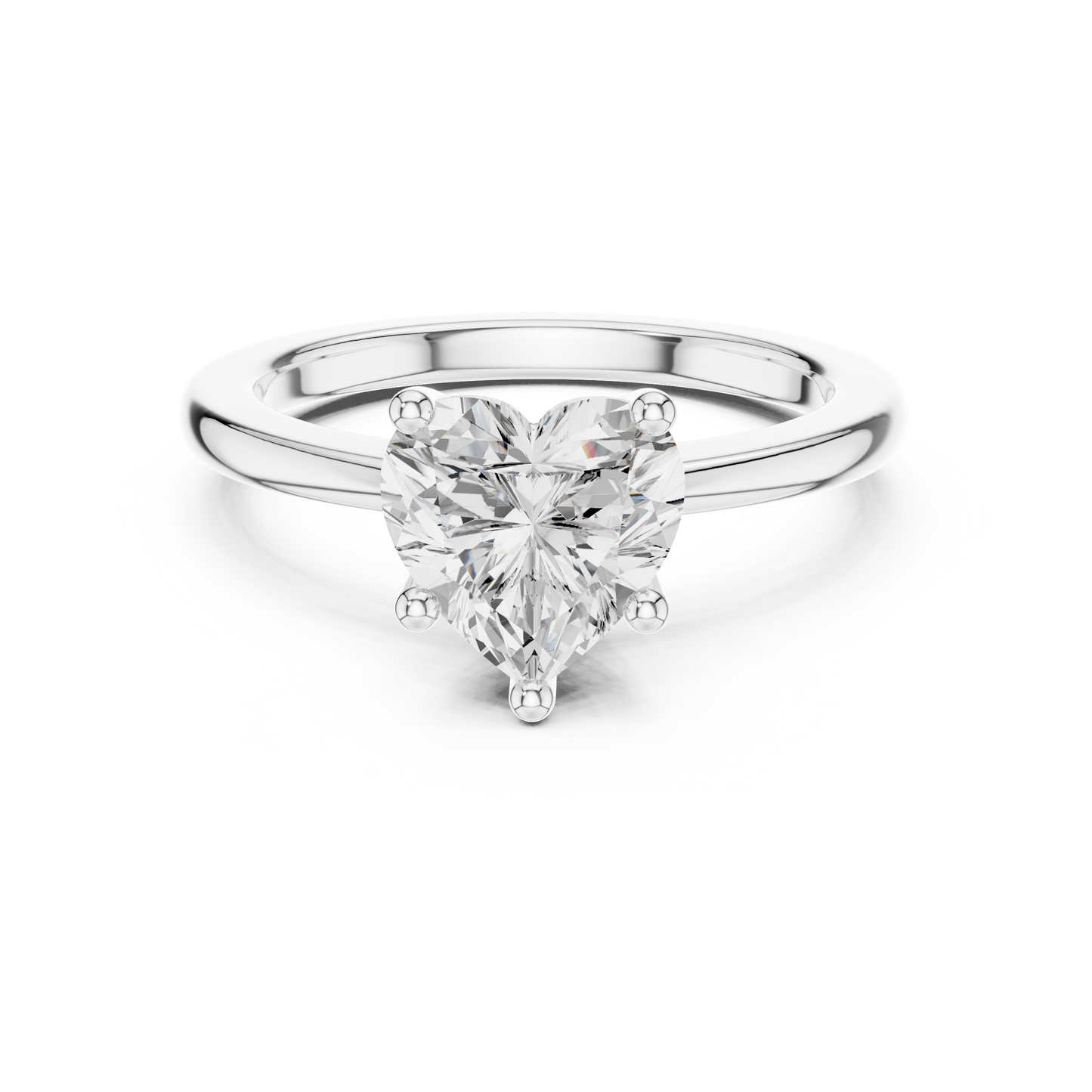 Classic Heart Solitaire Diamond Engagement Ring 1.5 CTW
