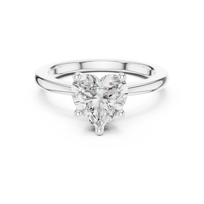 Classic Heart Solitaire Diamond Engagement Ring 1.5 CTW