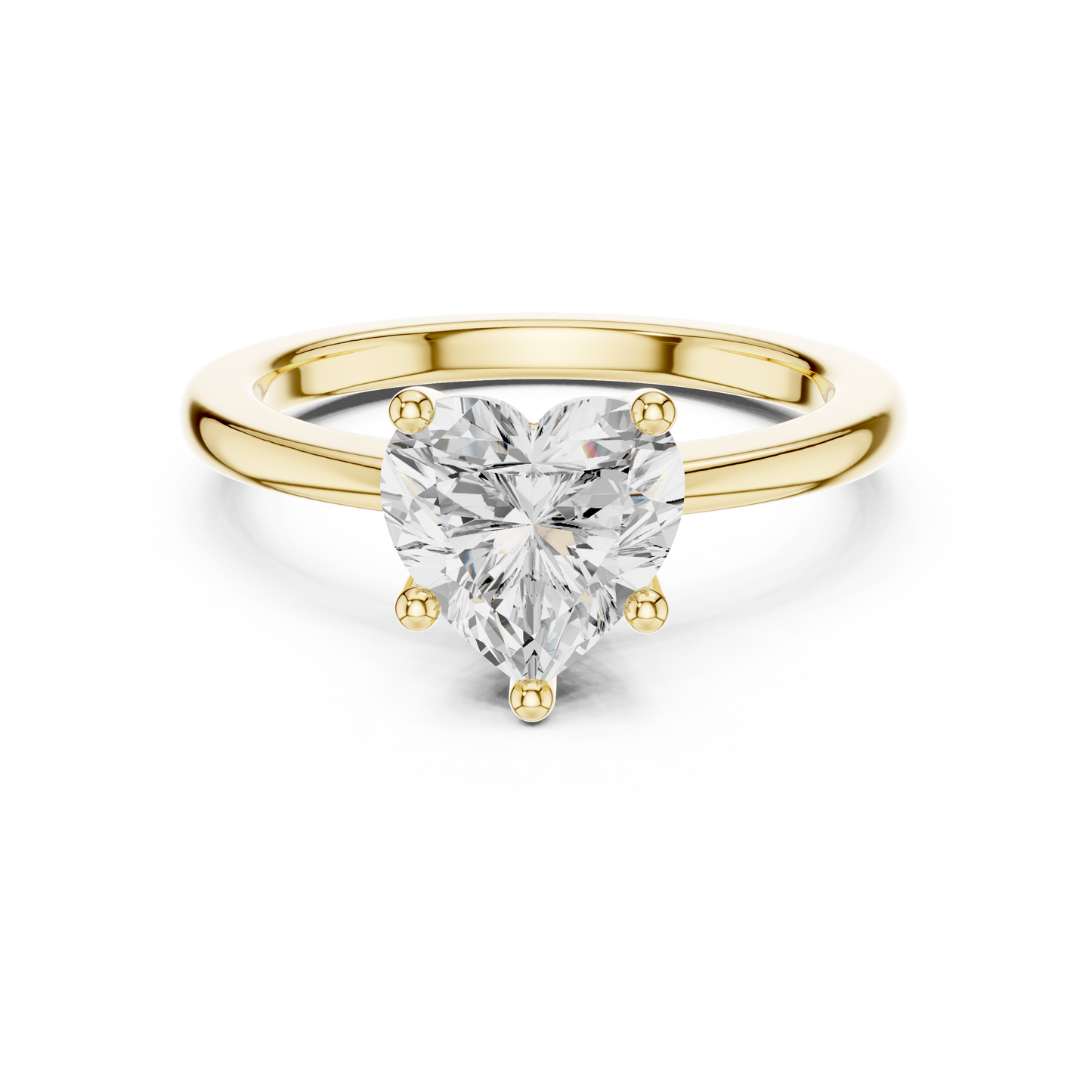 Classic Heart Solitaire Diamond Engagement Ring 1.5 CTW
