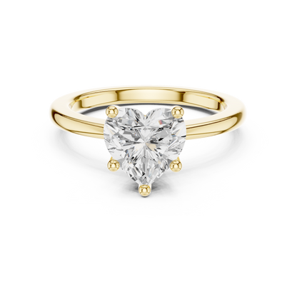 Classic Heart Solitaire Diamond Engagement Ring 1.5 CTW