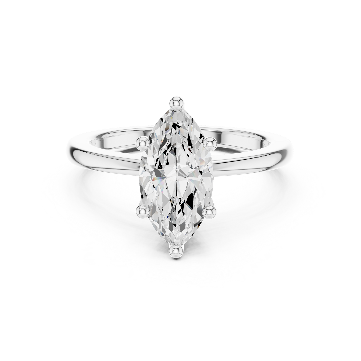 Classic Marquise Solitaire Diamond Engagement Ring 1.5 CTW